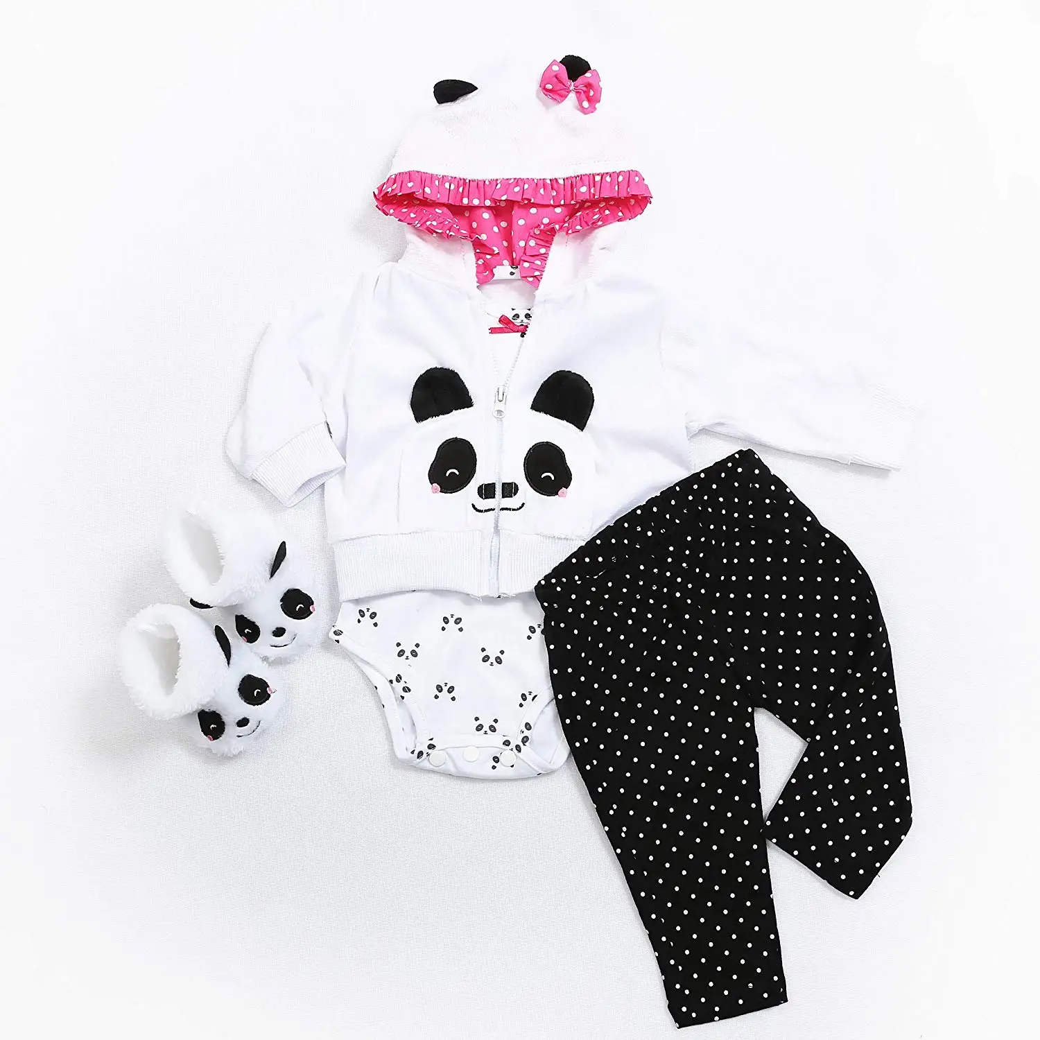 Medylove Reborn Baby Doll Clothes For 20- 23 Inch Girl Panda Outfit Accessories 4pcs Matching | Игрушки и хобби