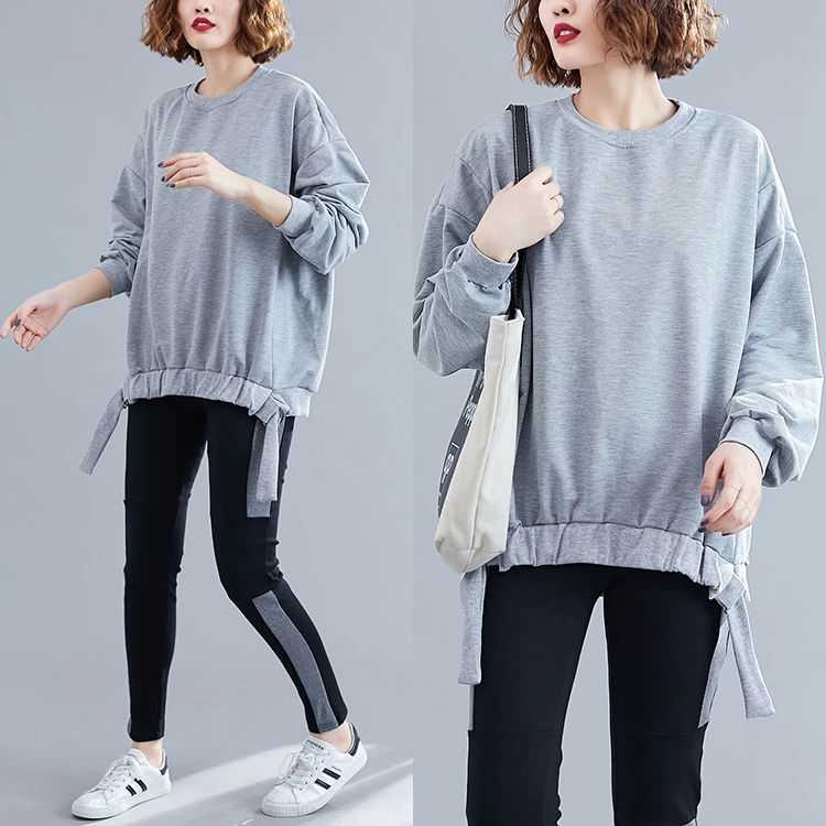 

2020 Autumn Plus Size O Neck Solid Hoodies Women Casual Sweater Korean Loose Coat Sweatshirt Women V481