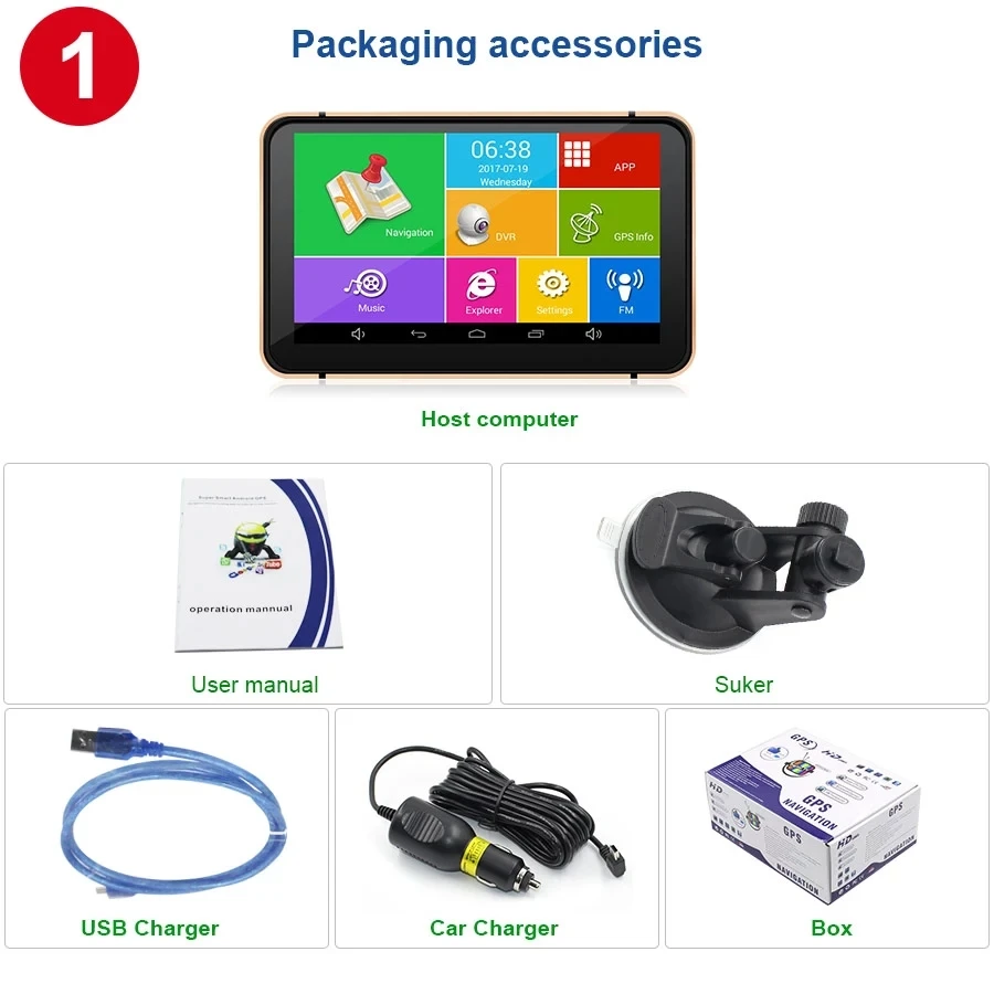 Автомобильный GPS навигатор AVIN 7 дюймов 8 ГБ с камерой заднего вида|GPS для