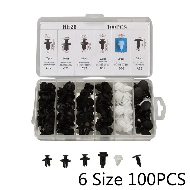 

Plastic with Box Vehicle Bumper Car Door Retainer Set Panel Auto Pin Assorted New Sale Useful Practical Universal