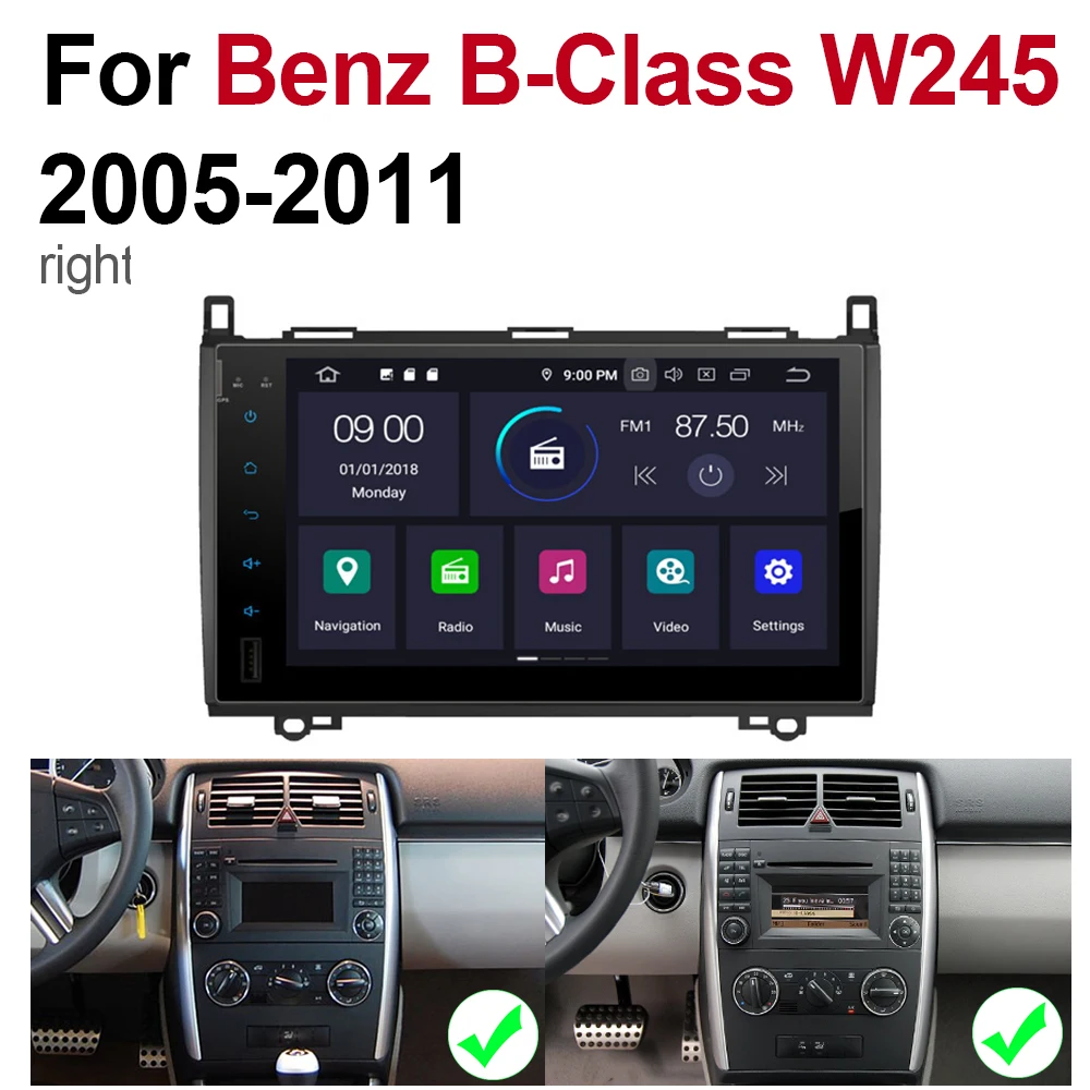 Для Mercedes Benz B Class W245 2005 ~ 2011 NTG 2 DIN Автомобильный Android 9 GPS Naviation мультимедийная