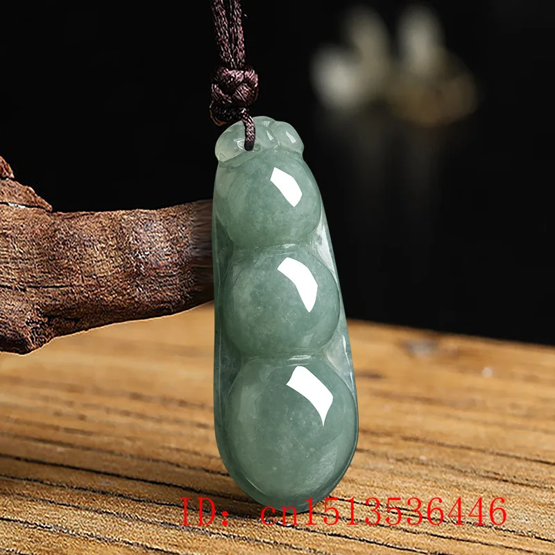 Ожерелье из натуральных зеленых бусин с кулоном нефрита очаровательные