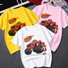Детская одежда Blaze And The Monster Machines, футболка с принтом из аниме-игры Impostor Blaze для мальчиков и девочек, футболка с коротким рукавом