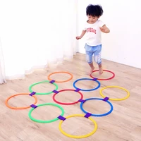outdoor kids funny physical training sport toys lattice jump ring set game with 10 hoops 10 connectors for park play boys girls
