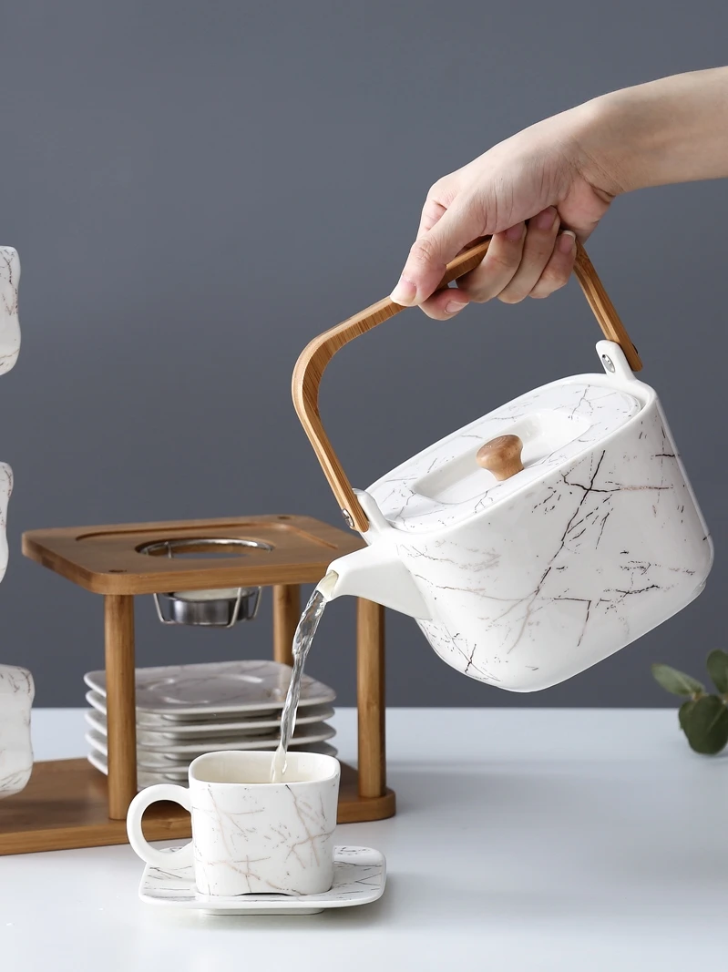 

Japanese New Ceramic 1 Pot 6 Cups Teapot Set, Fragrant Tea Set, Coffee Cup, Teapot / Shelf, Nordic Afternoon Tea Set