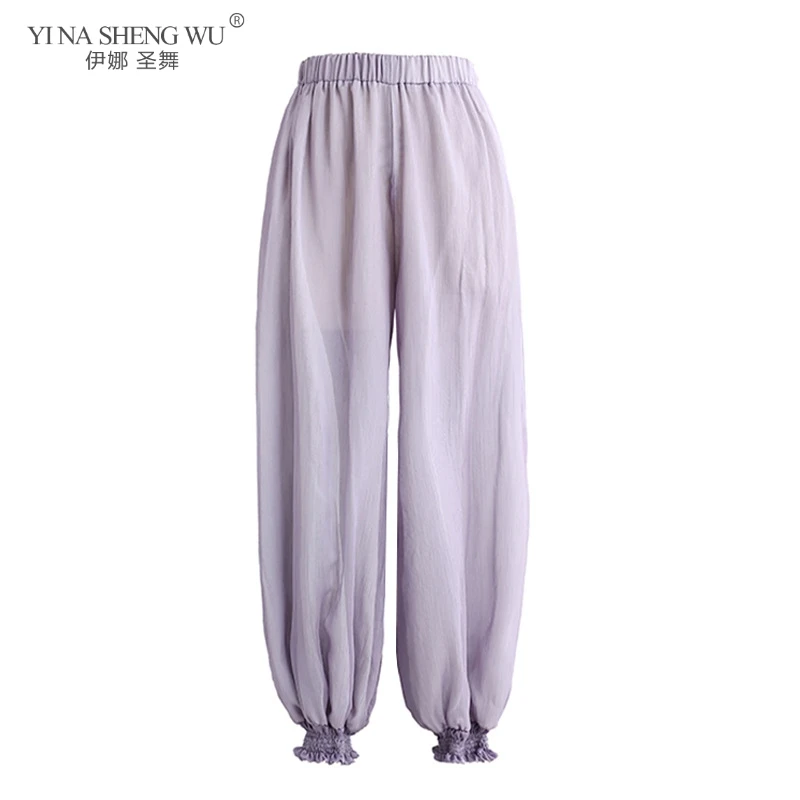 Брюки женские для танца живота шифоновые эластичные свободные штаны капри с