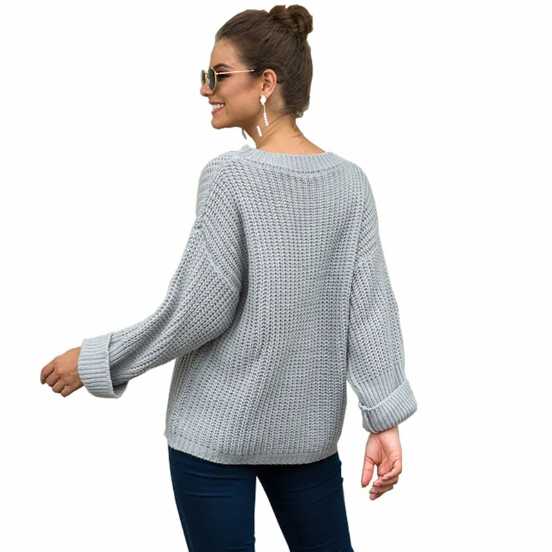 2019 костюм-платье женский свитер с карманами грубая игла пуловер Легкая