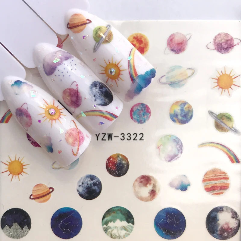 

1 Sheet Water Nail Stickers Mysterious Starry Series Designs Transfer Sliders For Nail Watermark Decals DIY Manicure
