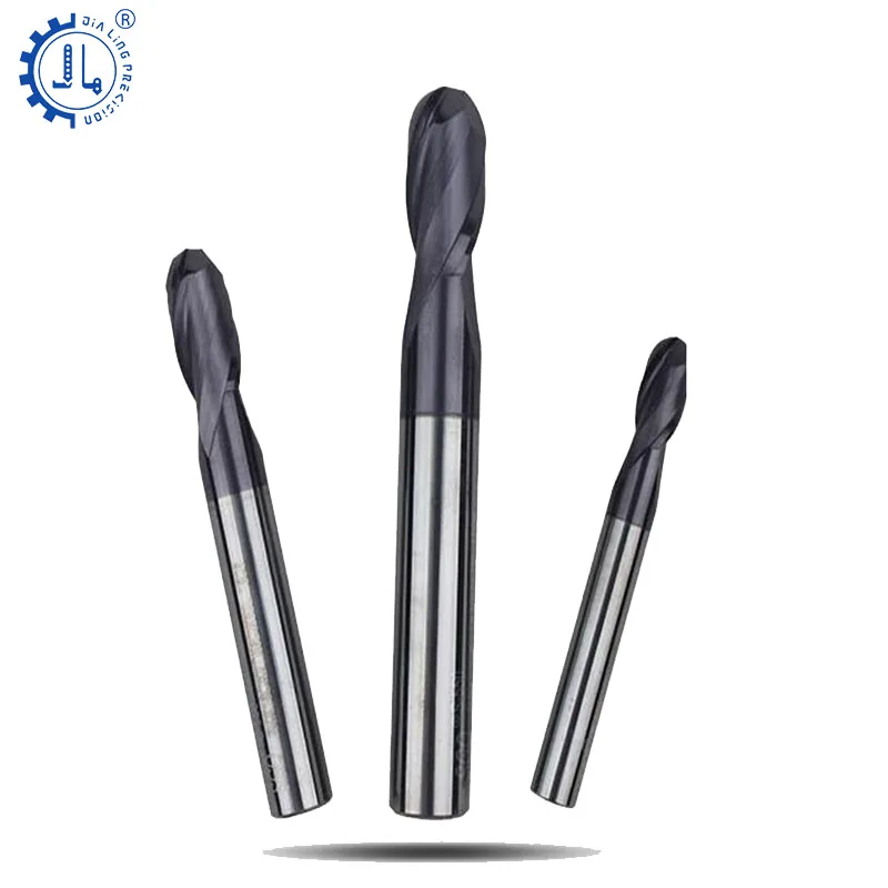 Концевые фрезы HRC55 твердосплавные с 2 зубьями и шариковым носом для фрезерования