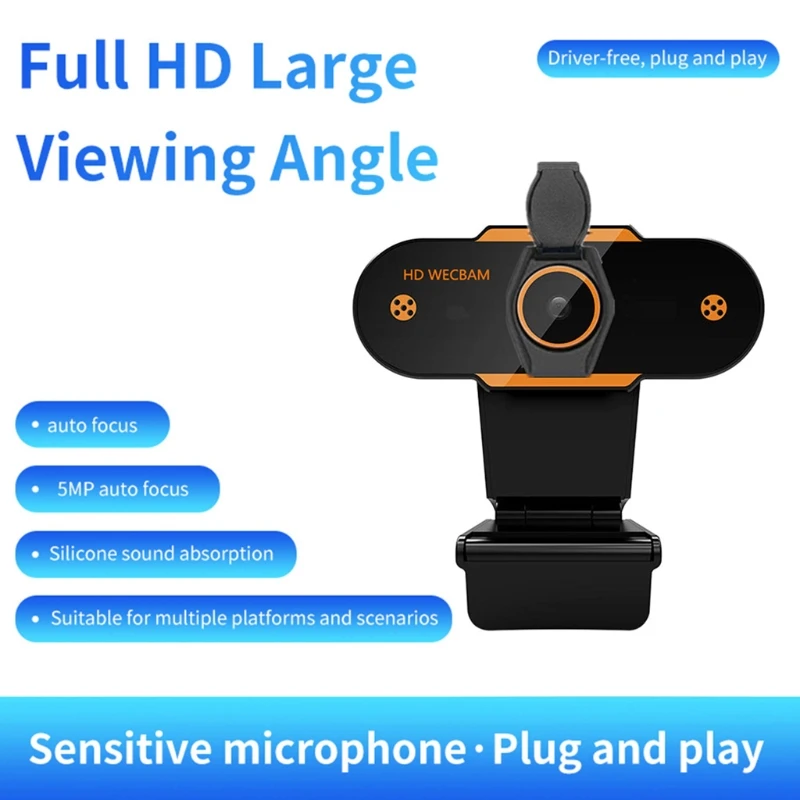 

USB 2.0 Computer PC Web Camera Online Video 1080P HD- Webcam with Microphone