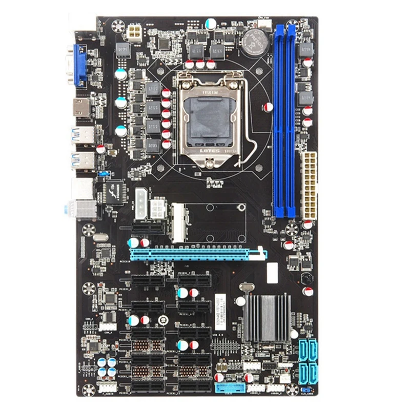 B250 BTC Mining Motherboard LGA 1151 Socket Support DDR4 DIMMs 2400/2133 MHz 12 PCIE for ETH | Компьютеры и офис