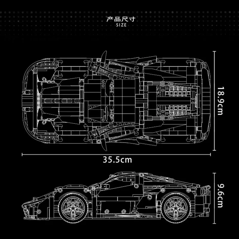 

50026 488 Red Track Sports 1247 PCS Building Blocks Assembled Bricks Cars Model Sets Birthday Gifts for Friends Kids Boys Toys