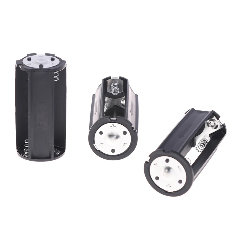 

1Pc/3Pcs 3x AA to D Size Battery Holder Black Cylindrical Battery Adapter Case Hold 3 Standard AAA Batteries For Flashlight Lamp