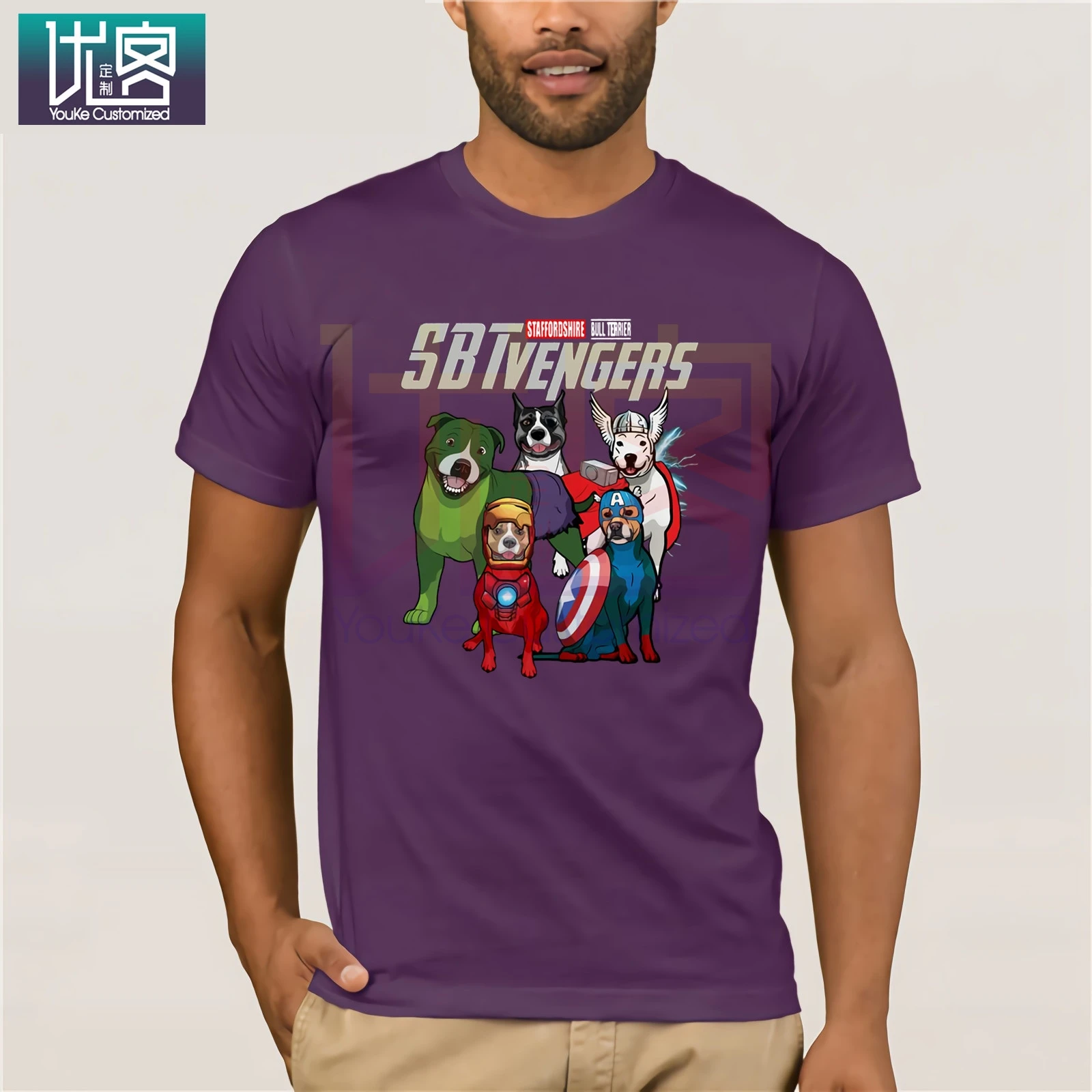 Marvel Мстители Endgame Стаффордшир бультерьер SBT футболка Забавные футболки хлопковые