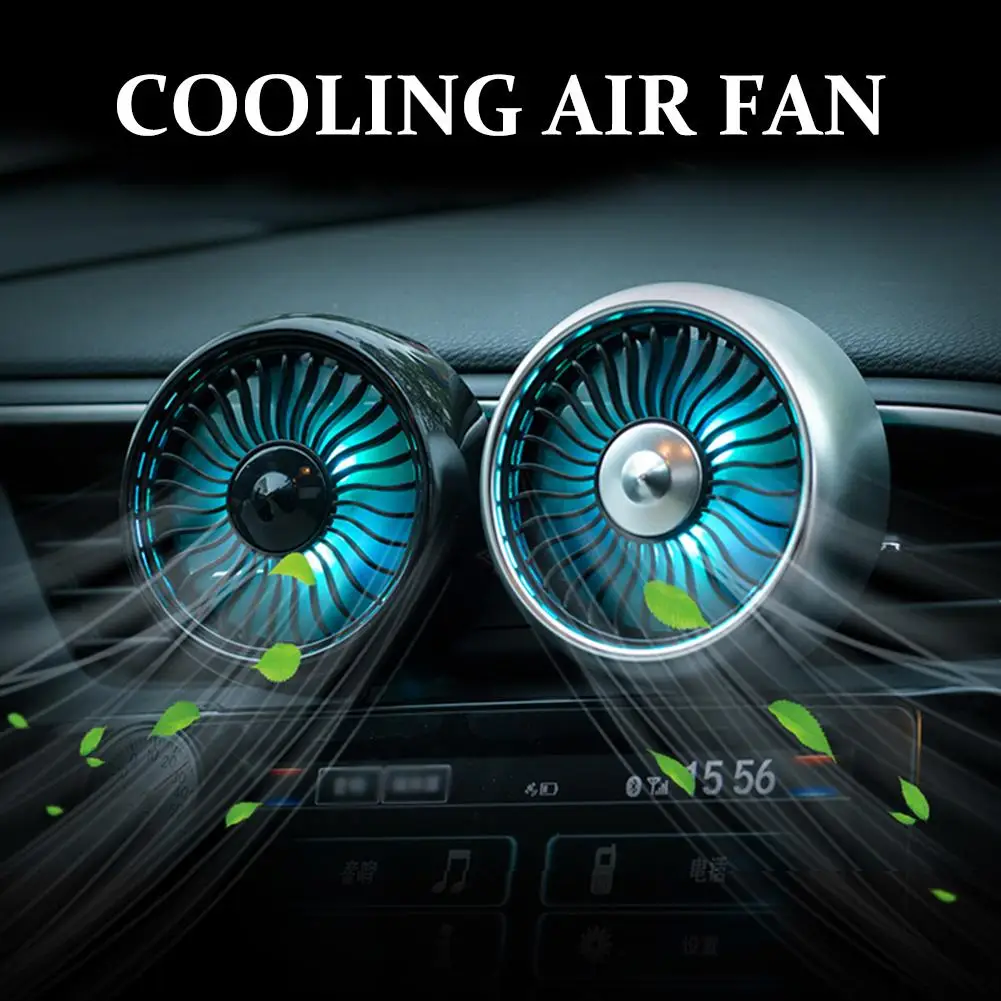 Mini Electric Car Fan Cooling Air Fan USB Low Noise Car Air Conditioner 360 Degree Rotating Cooling Fan Car Cooler Air Vent