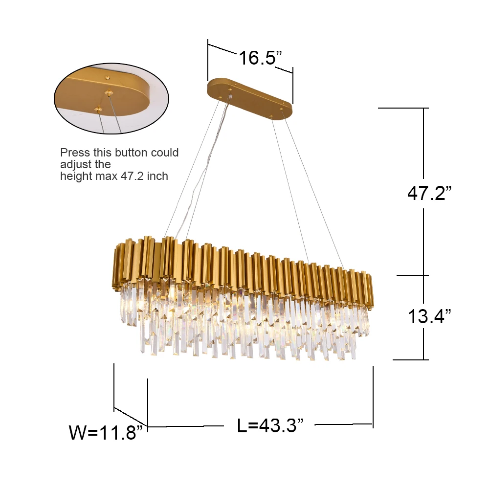 Хрустальные Светодиодный люстры потолочный светильник с золотой подвеской для