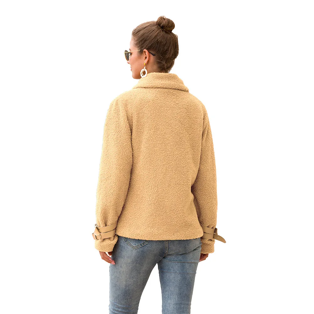 

Faux Fur Coat Women Autumn Winter Fluffy Teddy Jacket Coat Plus Size Long Sleeve Outerwear Turn Down Short Coat Female