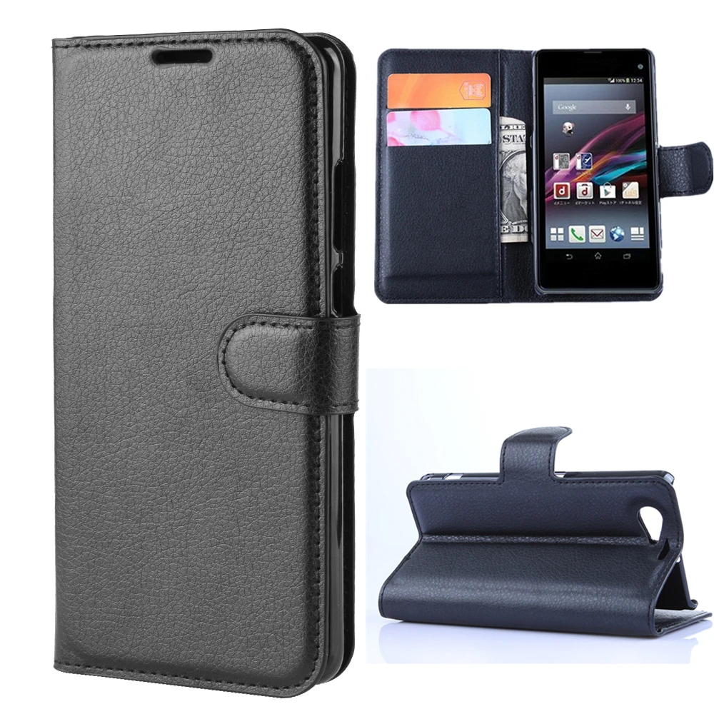 Чехол-бумажник с отделением для карт чехлы телефонов Sony Xperia Z1 Compact D5503 кожаный