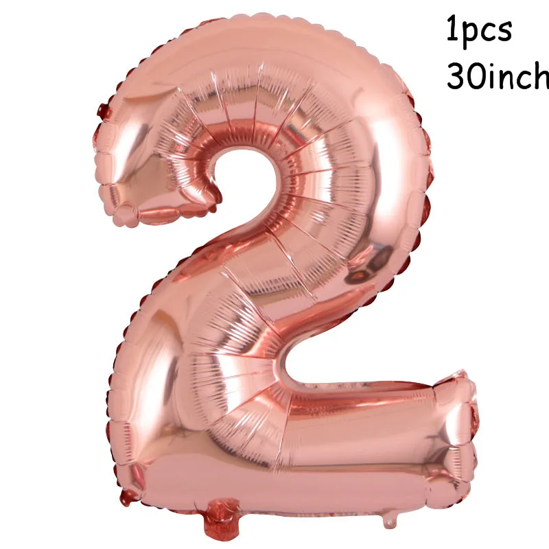 30 inch number 2 10 шт./лот, 18 дюймов, розовое золото, сердце, фольга, шары, свадьба, день рождения, вечеринка, декор для детского душа, принадлежности, подарки на день Святого Валентина - Цвет: 30 inch number 2