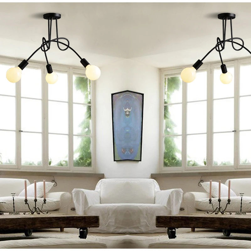 

Vintage Ceiling Lights Ceiling Lighting Black Creative Personality Ceiling Lamps Fixtures Living Room Luminaria Lustre