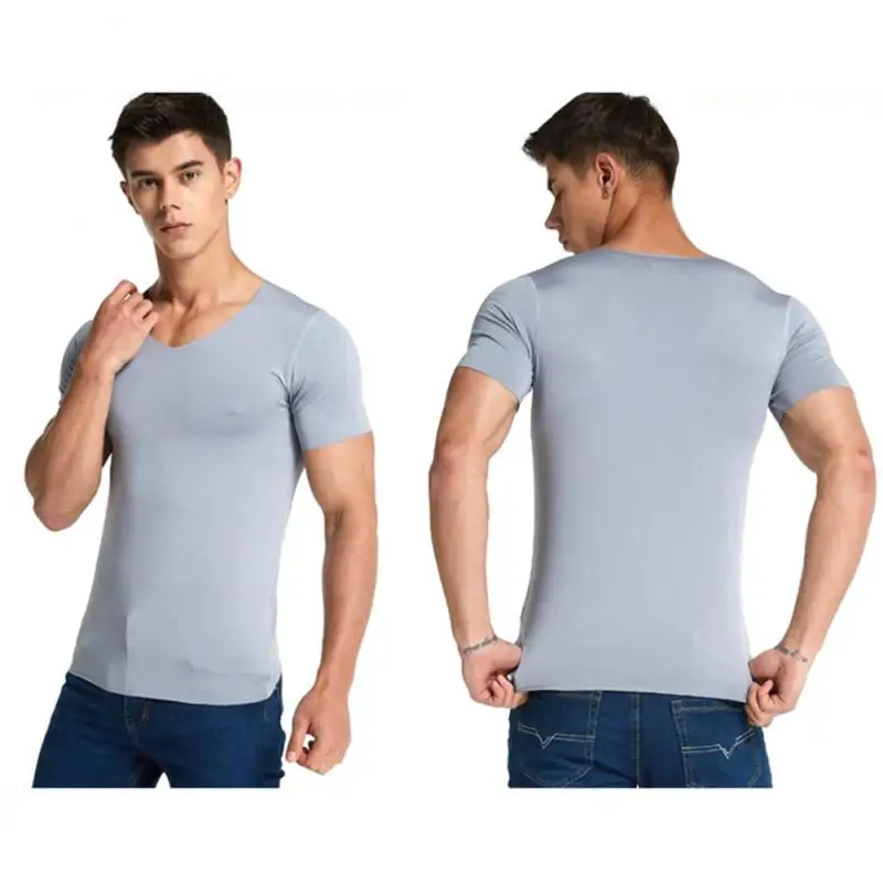 Футболка мужская быстросохнущая из вискозы приталенная модная однотонная