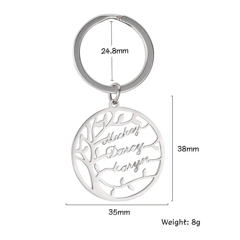 Lemegeton Брелок Древо жизни персонализированные брелки с именем на заказ для женщин