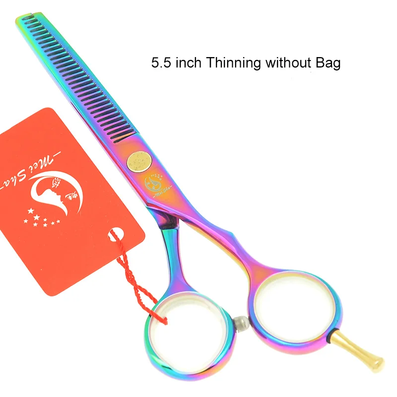 HA0039 no Bag Meisha 5,5 дюймов Профессиональные Парикмахерские ножницы детской одежды в цветах радуги салон, ножницы для стрижки волос филировочные ножницы, парикмахерские инструменты HA0037 - Цвет: HA0039 no Bag