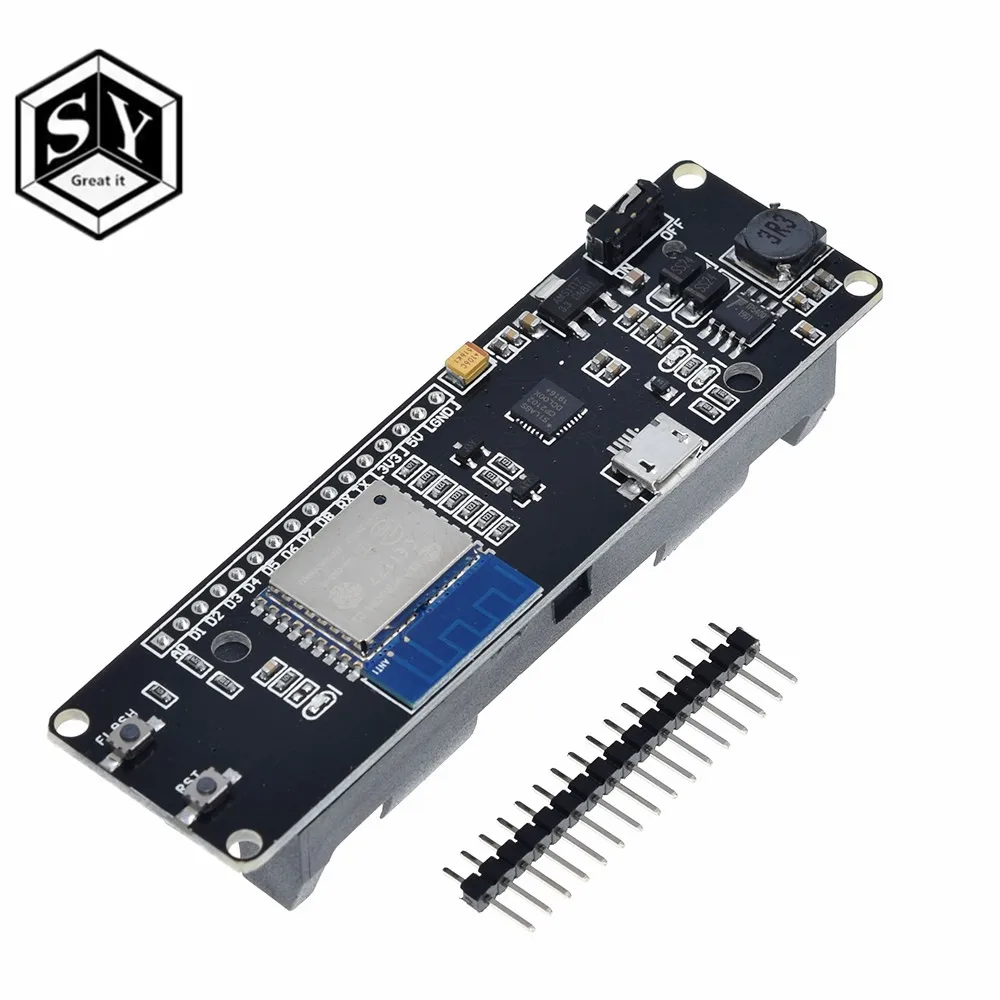 GREAT IT WeMos D1 ESP Wroom 02 ESP8266 Nodemcu WiFi модуль с зарядкой аккумулятора 18650|Интегральные