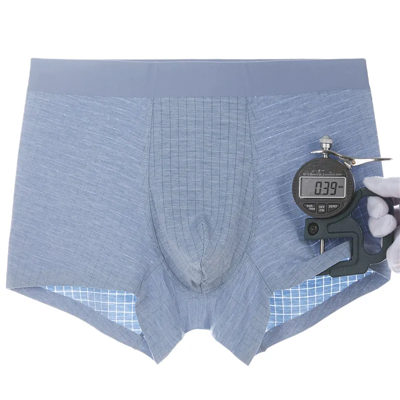 Модные мягкие дышащие боксеры в клетку из ледяного шелка с принтом для молодых