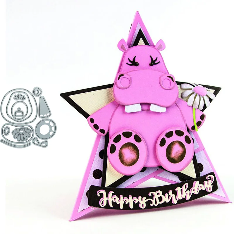 1 Набор бегемот в форме животных трафарет для скрапбукинга альбом тиснение