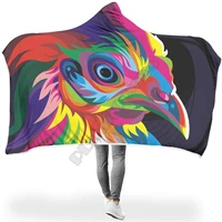 funny animal colorful bird hooded blanket adult colorful child sherpa fleece wearable blanket microfiber bedding