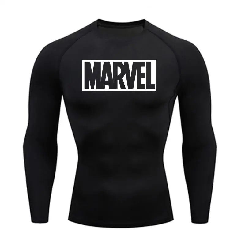 Мужское спортивное термобелье с логотипом Marvel, спортивное компрессионное белье, спортивные колготки, быстросохнущая впитывающая одежда - Цвет: shirt