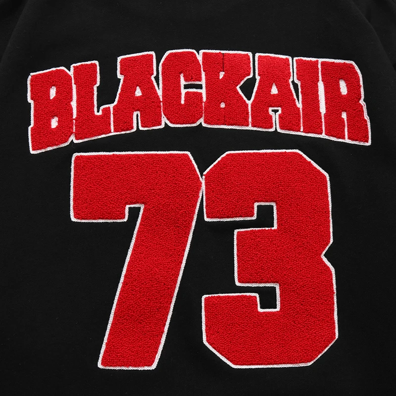 

High Street Sweatshirt Men Letter Furry Patch Streetwear Men Oversize College Style Hoodie Pullover Autumn men clothing