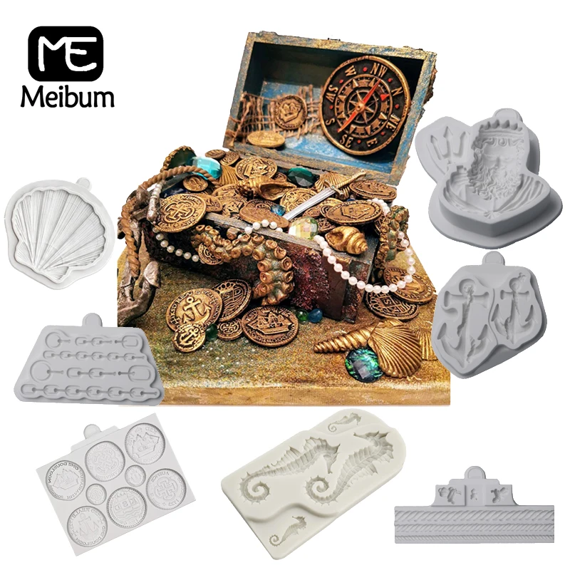 Meibum форма для украшения торта цепочка из монет якоря паста прессформа морская