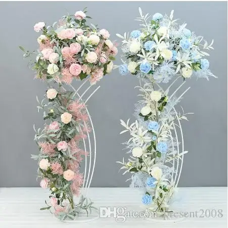 

2Pcs/Lot Flower Vases Table Metal Vase Plant Dried Floral Holder Flower Pot Road Lead for Home/Wedding Corridor Decoration
