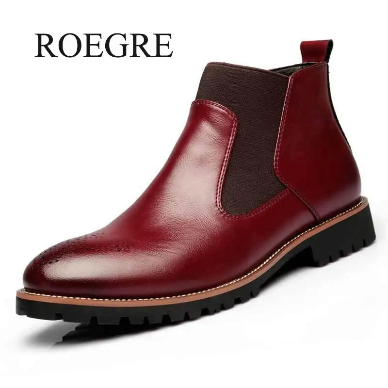 Мужские ботинки челси из натуральной кожи на осень/зиму|Ботинки| |
