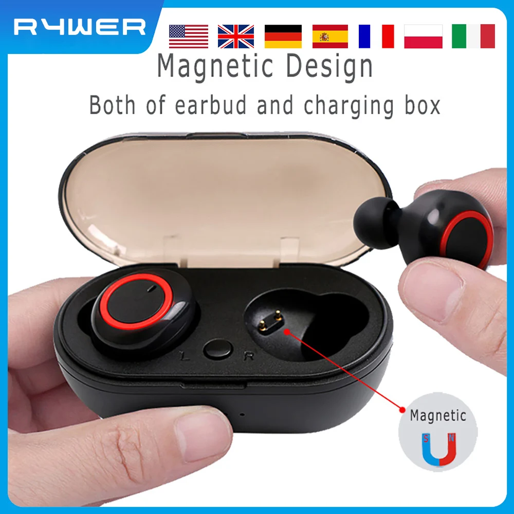 

JIMARTI Y50 bluetooth earphone 5.0 TWS Wireless Headphons earphones Earbuds Stereo Gaming Headset With Charging Box for phone