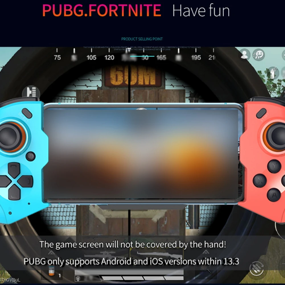 

Mobile Game Controller Telescopic Wireless Bluetooth Controller Gamepad For Android IOS With Flexible Joystick (Blue+Red)