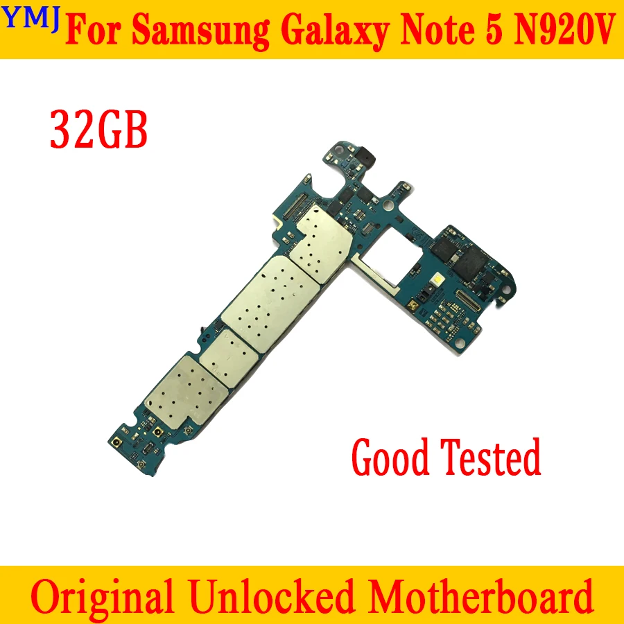 Оригинальная разблокированная материнская плата для Samsung Galaxy Note 5 N920V с полными