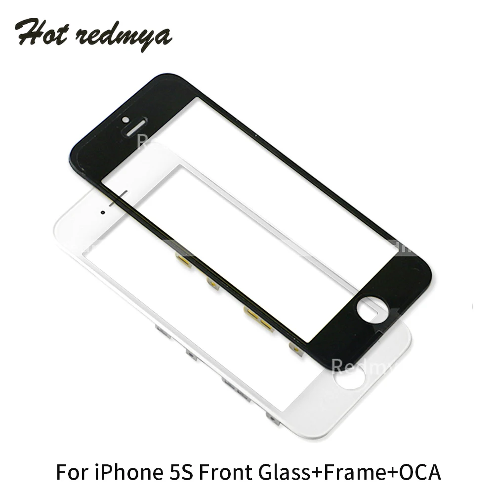 10 шт. сенсорный экран дигитайзер стеклянная панель + Рамка для iPhone 5S SE передняя