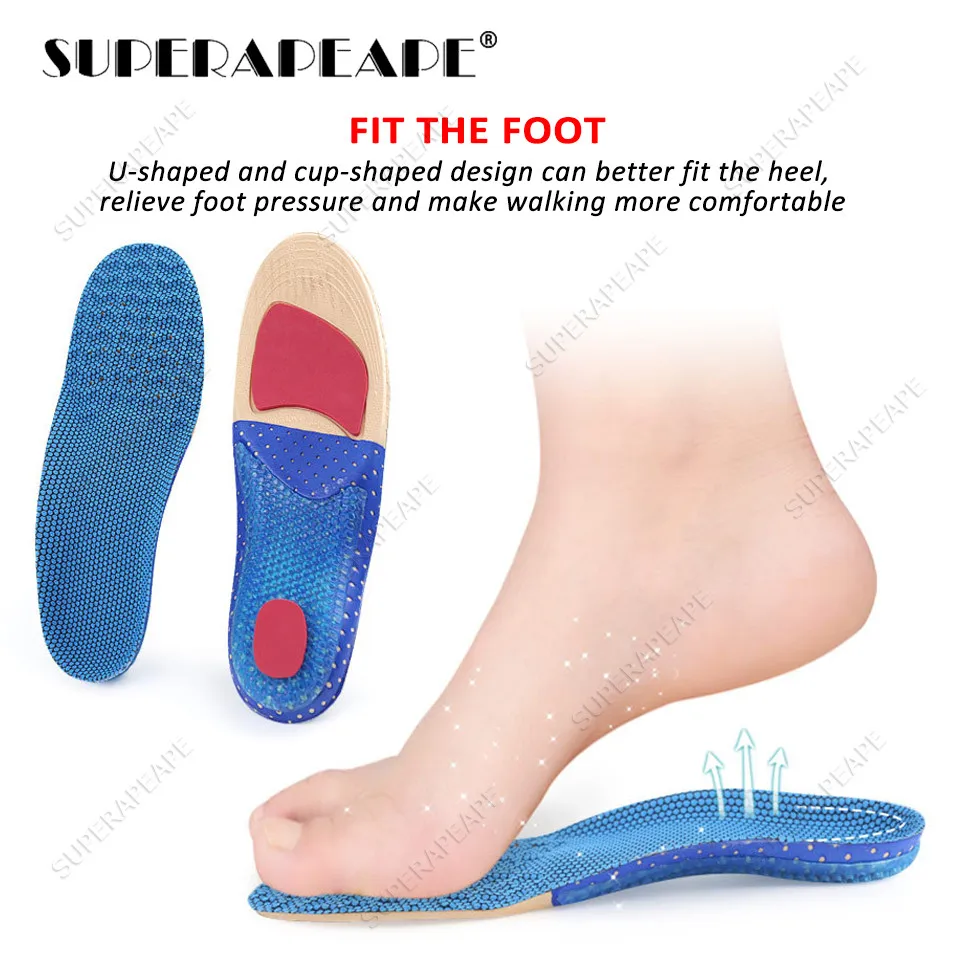 Orthopedic insoles for flat foot orthopedic arch support man and women shoe insoles shock absorption insoles