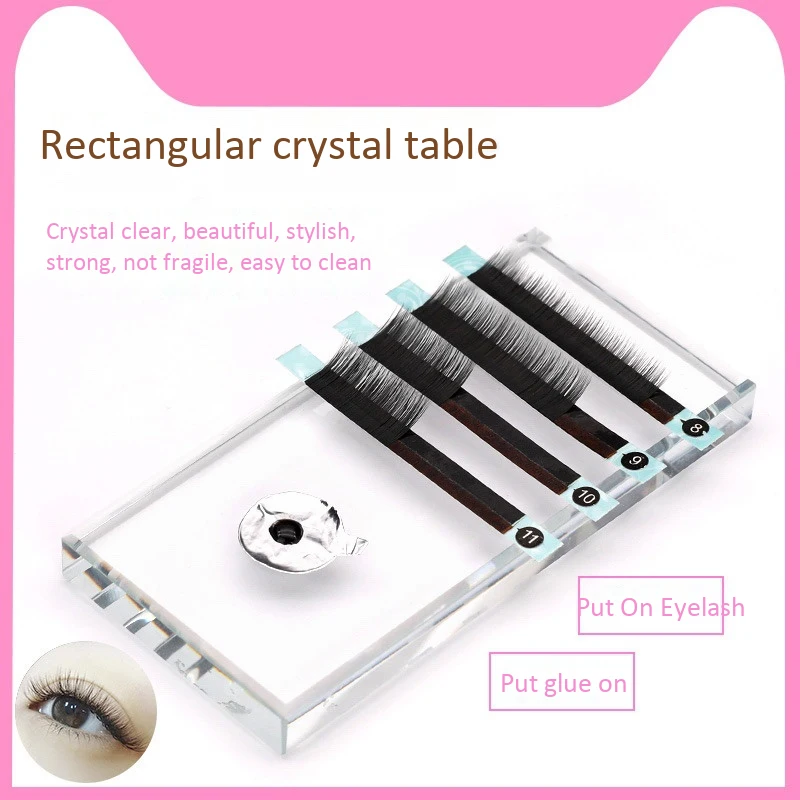 Поддон для ресниц прозрачный стеклянный держатель накладных 2 шт. инструмент