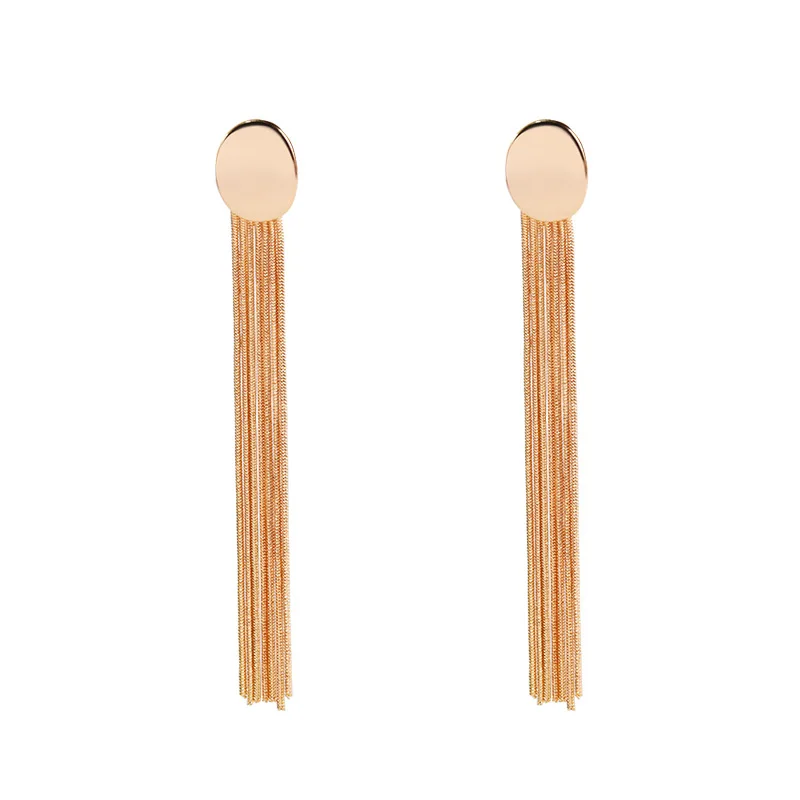 

Aivle Fashion Jewelry Personality Long Tassel Metal Drop Earrings S925 Silver Needle Hypoallergenic Gift for Wonen