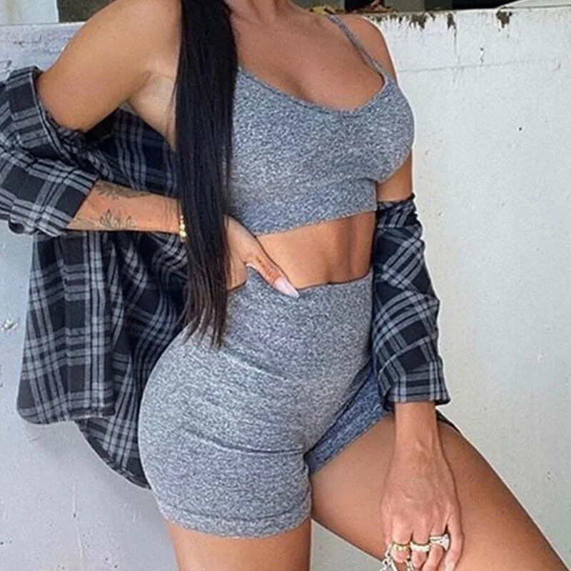 

Womens Seamless Yoga Set Gym Crop Tops Sports Shorts Leggings Workout Fitness