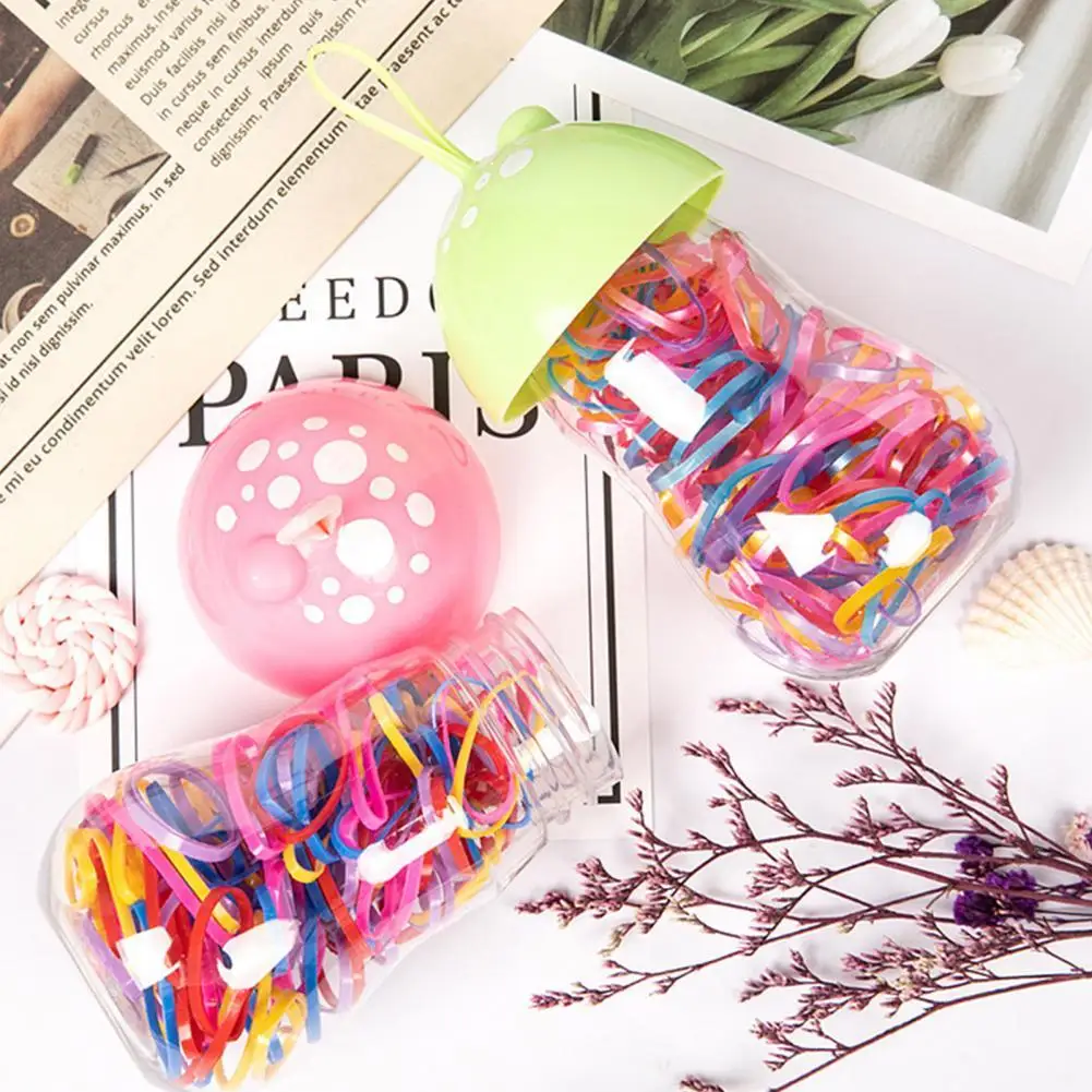 

1 Bottle Elastic Hair Tie Practical TPR Rubber Cute Baby Bottle-shaped Ponytail Holders Scrunchie for Kids