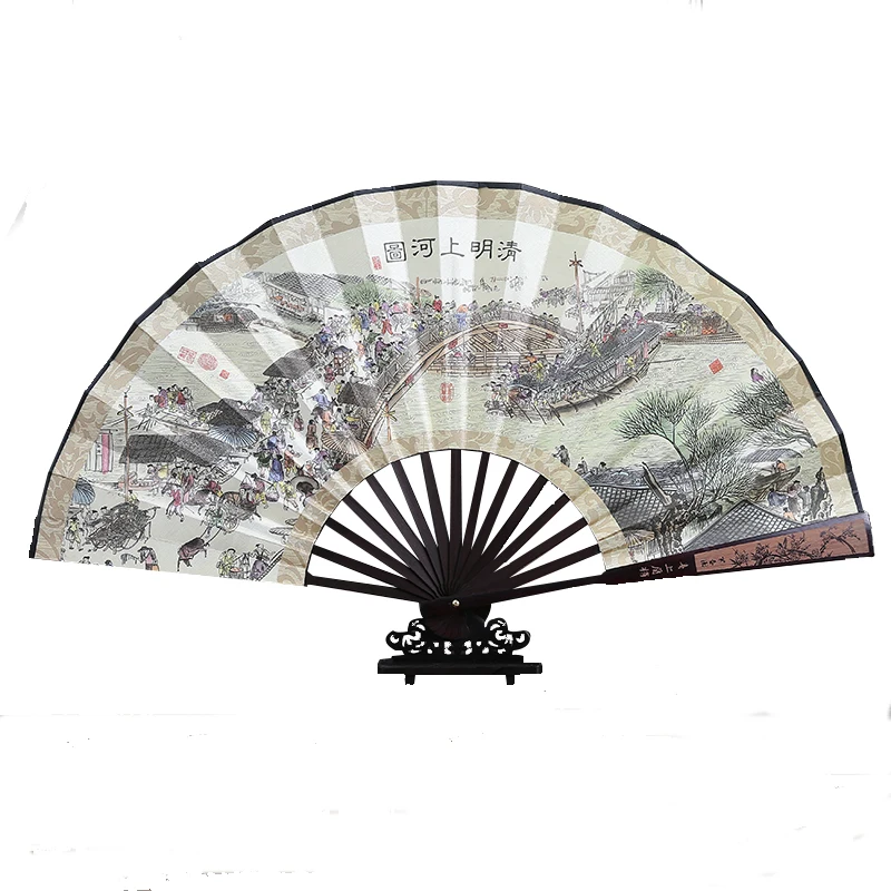 

Folding Fan Carving Ventilador Hand Fan Chinese Ancient Style Ventilator Ink Painting Bamboo Ventilateur Summer Portable Gift