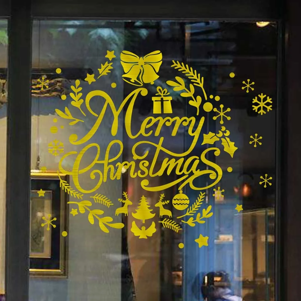 Рождественская Съемная Наклейка на окно Санта Клаус Рождественское украшение