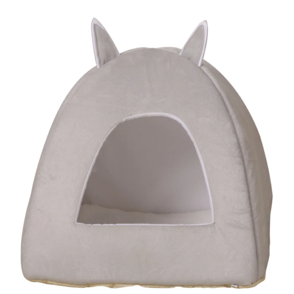 

Foldable Cat Bed Self Warming For Indoor Cats Small Dog House Four Seasons Universal Rabbit Ears Cat Shelter Winter Warm