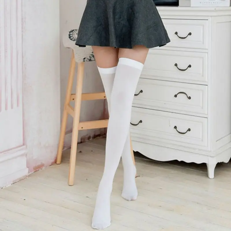 Женские осенние облегающие чулки выше колена Однотонные эластичные Эластичные