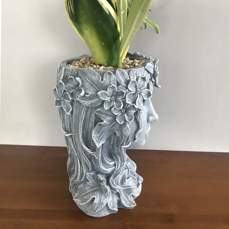 

Creatives Resin Flower Vases Figurines Flowers Pot Home Decor for Interior Home Office KI